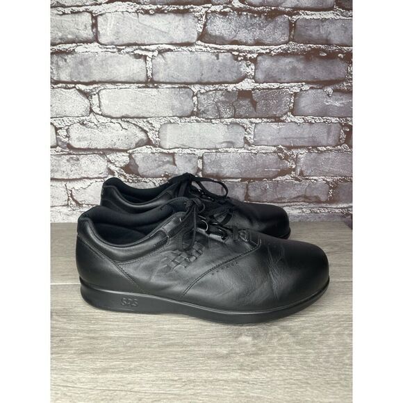 SAS Shoes Free Time Lace Casual Walking Sneakers Black Leather Men 12 W3 US/45EU - Picture 9 of 16